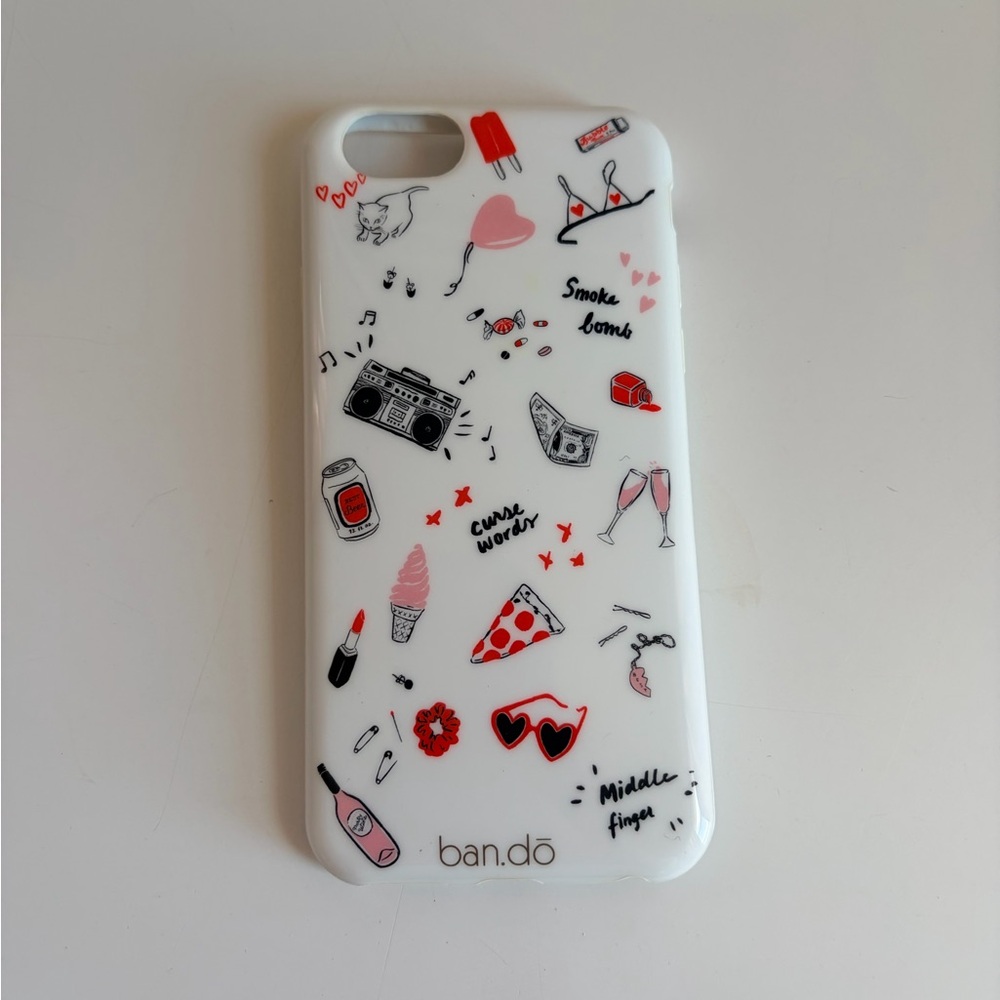 ban.do White Phone Case with Pink & Black Doodle Icons